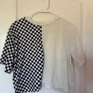 Checkered Black and White T-Shirt